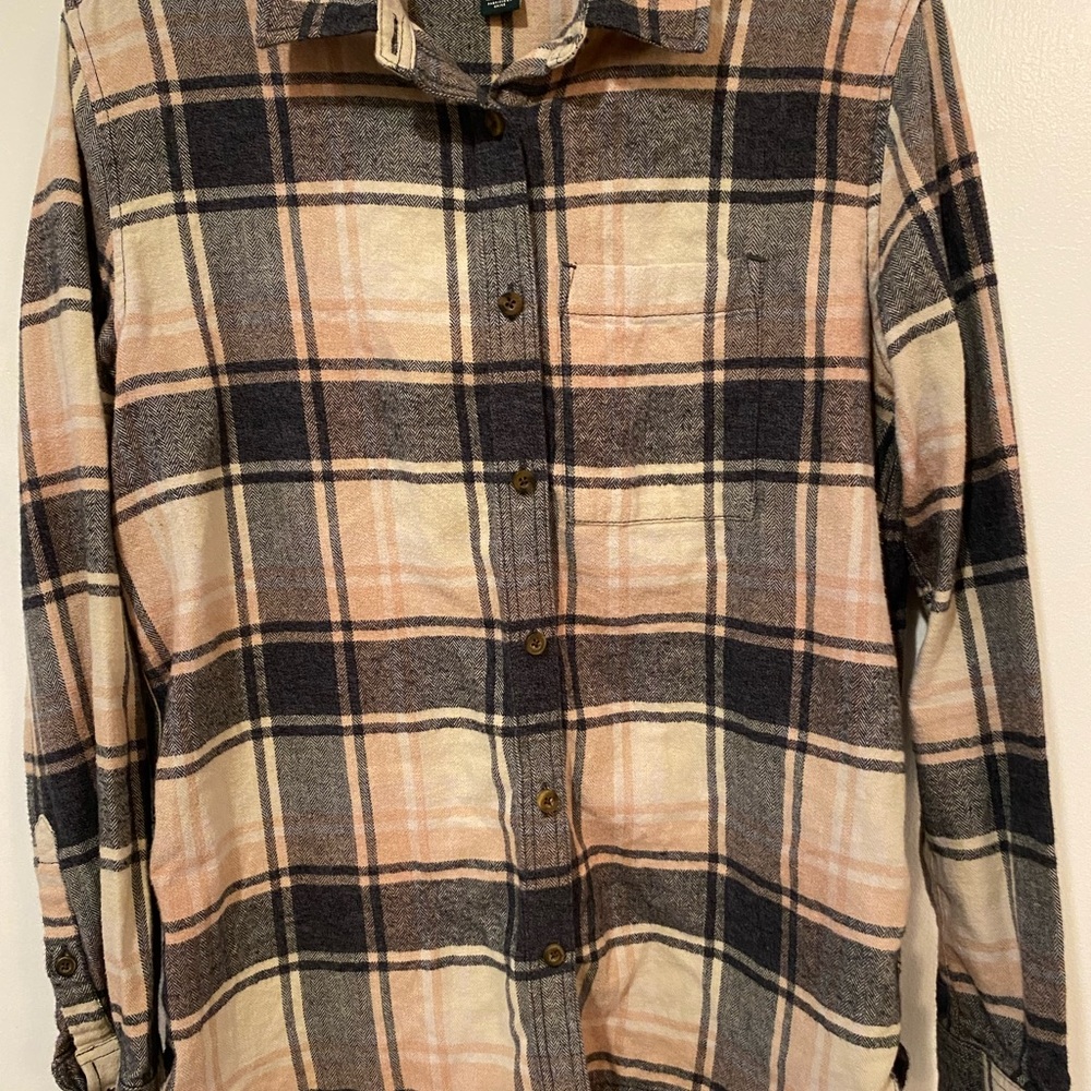 Roots Plaid Casual Button Down Shirt - Black and Tan